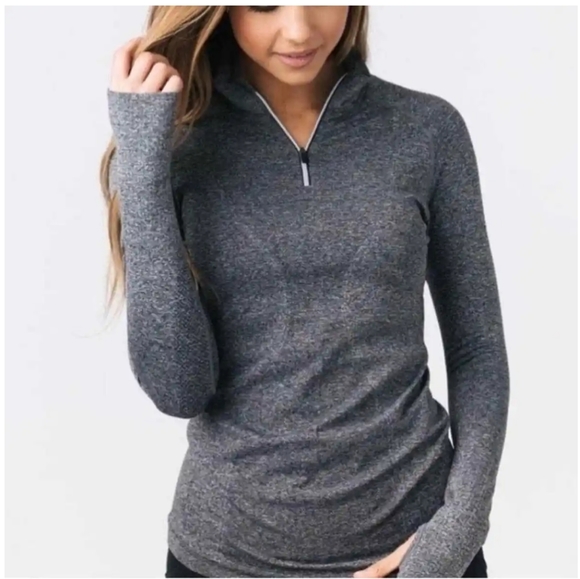 Zyia Fog Performance 1/4 Zip Gray Pullover XL - Picture 2 of 8